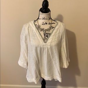 Free People Cream & Sparkly Top 🌼
